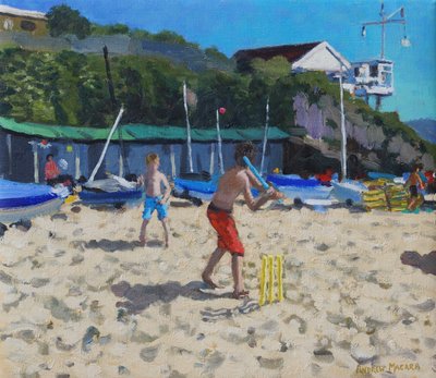 Cricket, and yellow stumps ,Abersoch 作者 安德鲁·马卡拉（Andrew Macara）