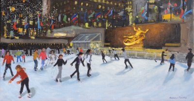 晚上，Rockerfeller Ice Rink，纽约， 作者 安德鲁·马卡拉（Andrew Macara）