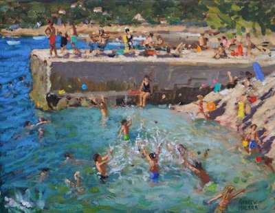 海上乐趣，罗维尼，克罗地亚，2016，（布面油画） 作者 安德鲁·马卡拉（Andrew Macara）