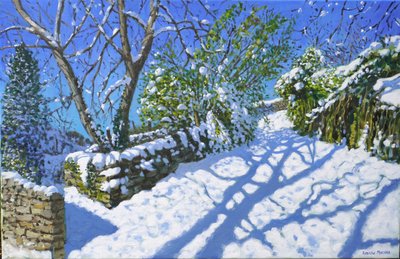 春雪，沃茨沃思，德比郡，2023 年（布面油画） 作者 安德鲁·马卡拉（Andrew Macara）