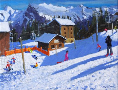 溜冰场，法国萨莫安斯，2022 年（布面油画） 作者 安德鲁·马卡拉（Andrew Macara）