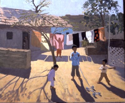 玩具车，印度古吉拉特邦（布面油画） 作者 安德鲁·马卡拉（Andrew Macara）