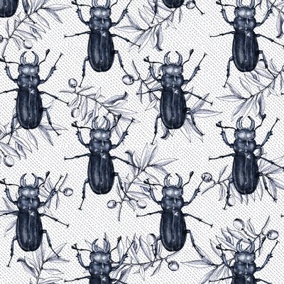 Stag Beetles, 2017, Ink 作者 安德鲁·沃森