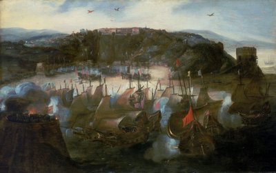 1624 年荷兰舰队对圣萨尔瓦多（或巴伊亚，今巴西萨尔瓦多）的攻击 作者 安德斯·范·埃特维尔特