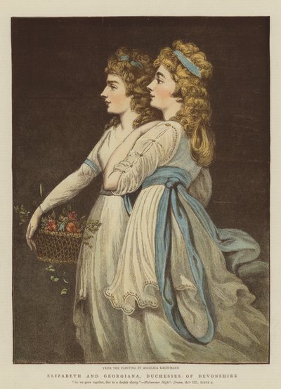 伊丽莎白和乔治亚娜，德文郡的Duchesses（chromolitho） 作者 当归考夫曼