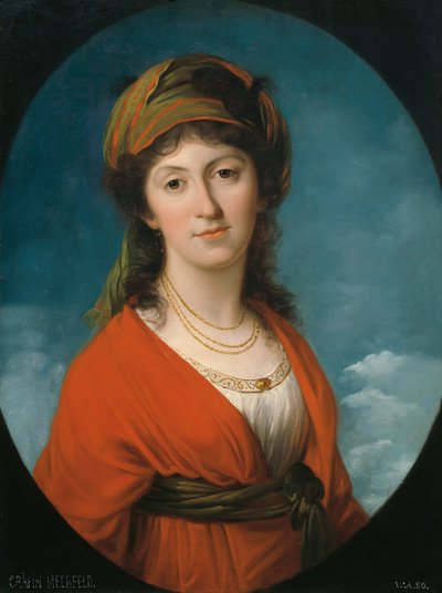 Marie Therese Meerfeld伯爵夫人的肖像，她名叫Dietrichstein，约1790年。 作者 当归考夫曼
