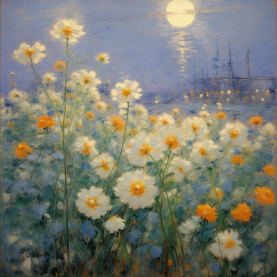 花卉 36》，约 2021 年（布面油画） 作者 