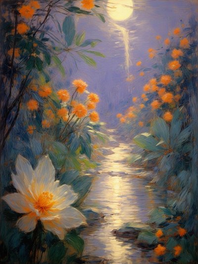 花卉 76》，约 2023 年（布面油画） 作者 