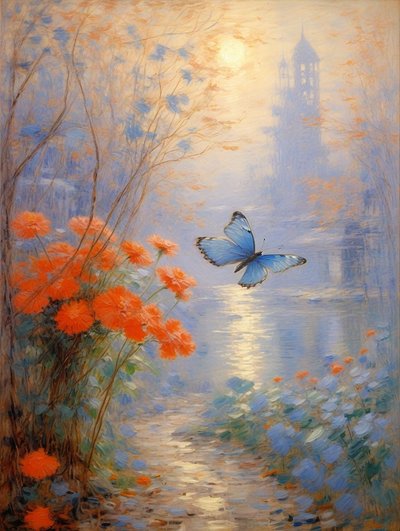 花卉 83》，约 2023 年（布面油画） 作者 