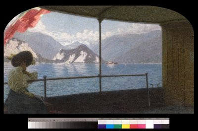 1915年，马焦雷湖上的一艘船 作者 安吉洛·莫贝利（Angelo Morbelli）