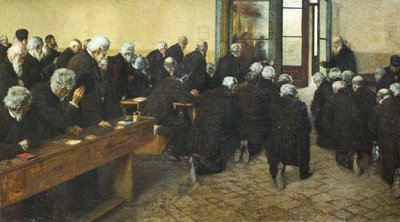 《viaticum》，1884 年（布面油画） 作者 安吉洛·莫贝利（Angelo Morbelli）