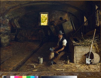 劈木机。 1881-84 作者 Angelo Morbelli
