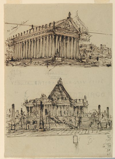 舞台设计，寺庙外观 作者 Angelo Toselli