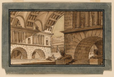 舞台设计，寺庙建筑群 作者 Angelo Toselli