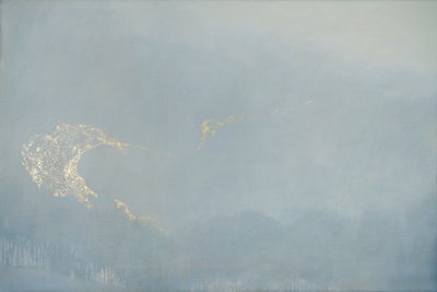 光，2022 年（亚麻布上的油画和金箔） 作者 安格斯火腿
