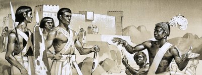 希克索斯人，法老卡摩斯向经过特殊训练的黑人战士传授作战战术 作者 安格斯·麦克布莱德