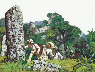 中美洲丛林中的失落之城（彩色石版画） 作者 安格斯·麦克布莱德