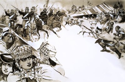 法国入侵阿尔及利亚（水粉画，纸本） 作者 安格斯·麦克布莱德