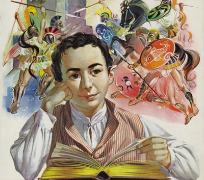 年轻的海因里希-施里曼梦见消失的特洛伊（彩色石版画） 作者 安格斯·麦克布莱德