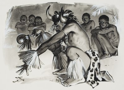 巫医（纸上水粉画） 作者 安格斯·麦克布莱德