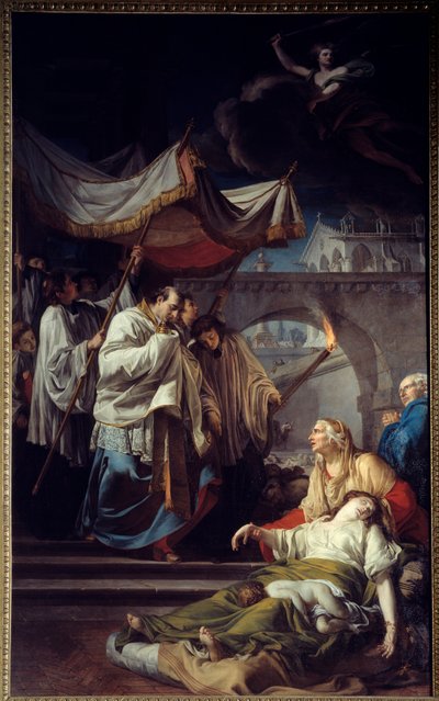 Borromee传达的是pestiferes。圣查尔斯-博罗米（Carlo Borromeo 作者 Anicet Charles Gabriel Lemonnier