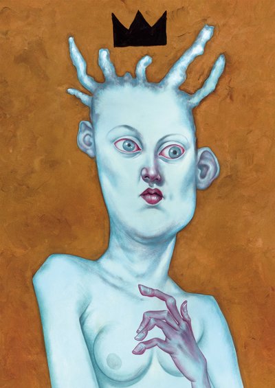 戴王冠的女王，2016 年（插图板上的丙烯颜料） 作者 安妮塔昆兹