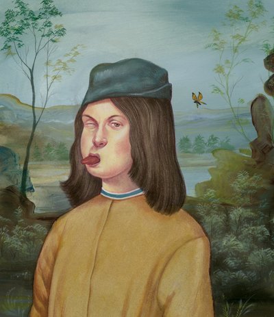 有态度的年轻男孩，2018（插图板上的丙烯颜料） 作者 安妮塔昆兹