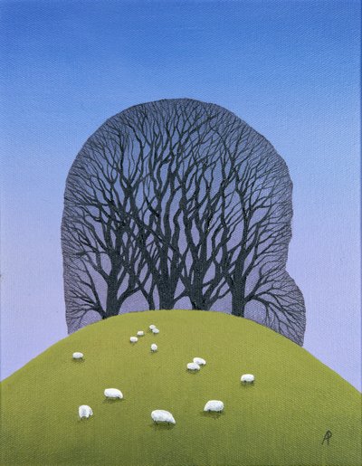 与绵羊的小山顶，2017年 作者 安脑