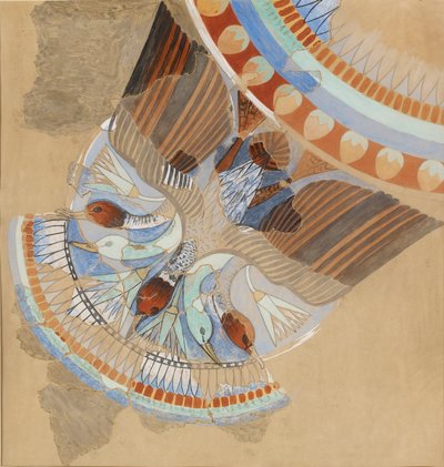 壁画的副本，一所房子，阿玛尔纳，鹅群，20世纪 作者 安娜