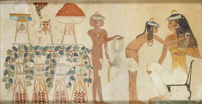 Djeserkeresonb的38号私人墓的壁画副本，底比斯I，1，69-70，20世纪 作者 安娜