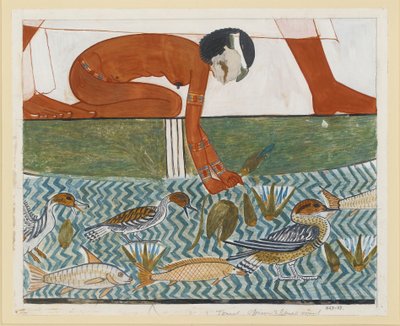 门纳69号私人墓的壁画副本，底比斯I,1，134-139，20世纪 作者 安娜