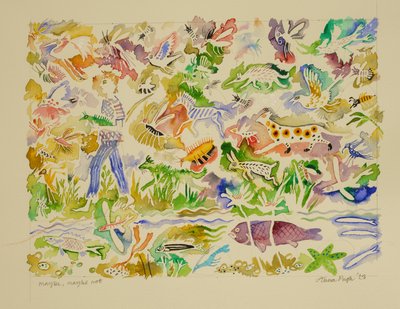 也许是，也许不是，2023 年（水彩画） 作者 