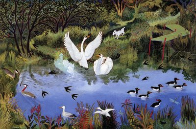 磨坊池塘，2006 年（丙烯酸） 作者 