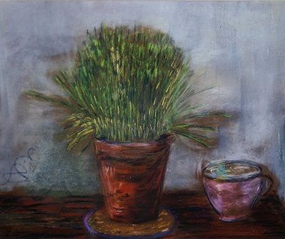 猫薄荷（纸上粉笔画） 作者 安娜·德·诺艾尔斯