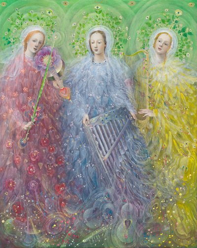 三声部弥撒，2016 年（比利时亚麻布上的油画） 作者 安娜尔·阿内莉亚·巴甫洛娃
