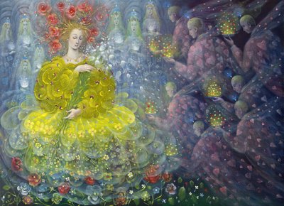 花之女王》，2018 年（比利时亚麻布上的油画） 作者 安娜尔·阿内莉亚·巴甫洛娃