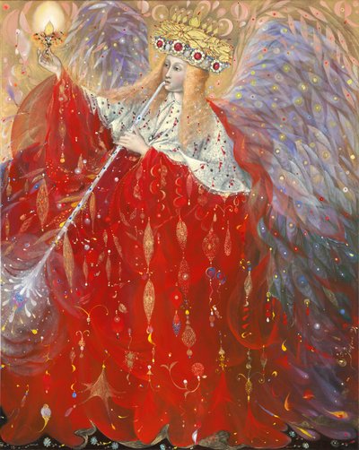 生命天使，2009 年（比利时亚麻布上的油彩和金箔） 作者 安娜尔·阿内莉亚·巴甫洛娃