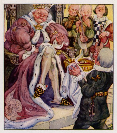 儿歌。Old King Cole Was A Merry Old Soul（彩色平版印刷）。 作者 安妮（之后）安德森
