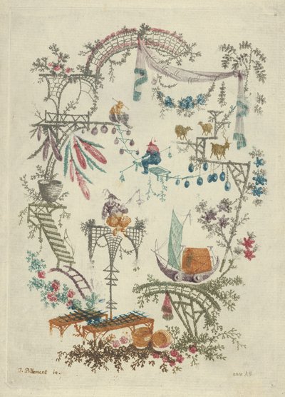 中国风》选自《中国阿拉伯画集》（Nouvelle Suite de Cahiers Arabesques Chinois），1790-99。 作者 安妮·艾伦