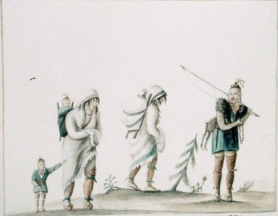 印度家庭，约1807年（纸上水彩画） 作者 安妮·玛格丽特·海德·德·诺伊维尔