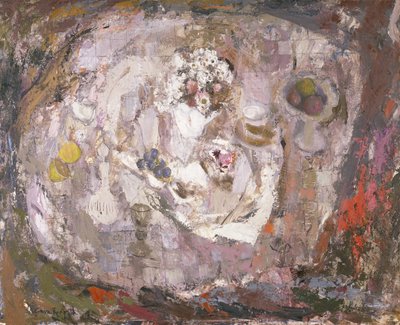 桌面，c.1961（硬纸板油画） 作者 安妮·雷德帕斯