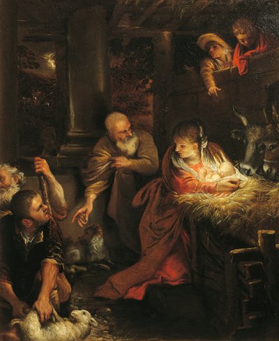 牧羊人的崇拜（布面油画） 作者 Annibale（袭击）Carracci