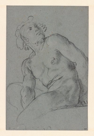 卡拉奇 - 男性裸体坐像，I 183 (PK) 作者 Annibale Carracci