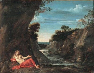 1601至1641年间与Mag悔的抹大拉的马利亚风景 作者 Annibale Carracci