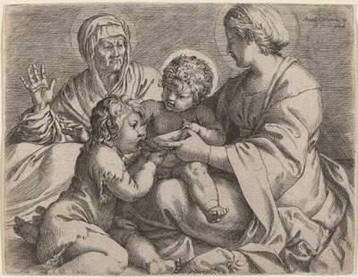圣母子与圣人伊丽莎白和施洗约翰（斯科德拉圣母像） 作者 Annibale Carracci