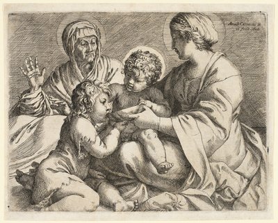 圣母子与圣徒伊丽莎白和施洗约翰 作者 Annibale Carracci