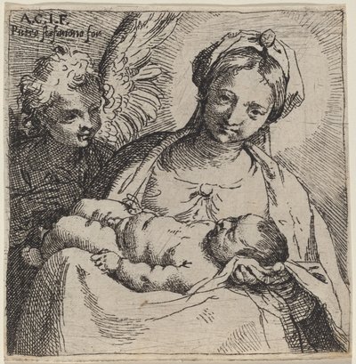 圣母玛利亚和天使之子 作者 Annibale Carracci