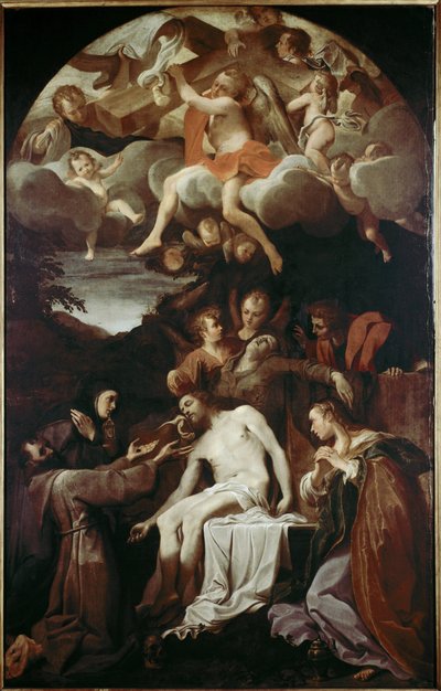 Pieta with St Claire, St Francis, St Mary Magdalene and St John（布面油画 作者 Annibale Carracci
