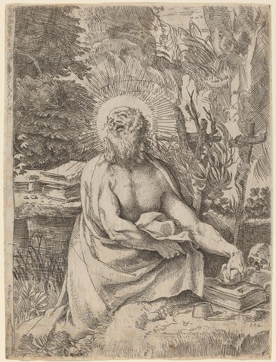 荒野中的圣杰罗姆 作者 Annibale Carracci