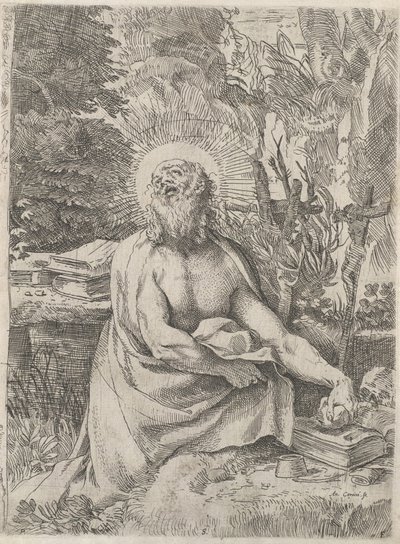 荒野中的圣杰罗姆，约1591年。 作者 Annibale Carracci